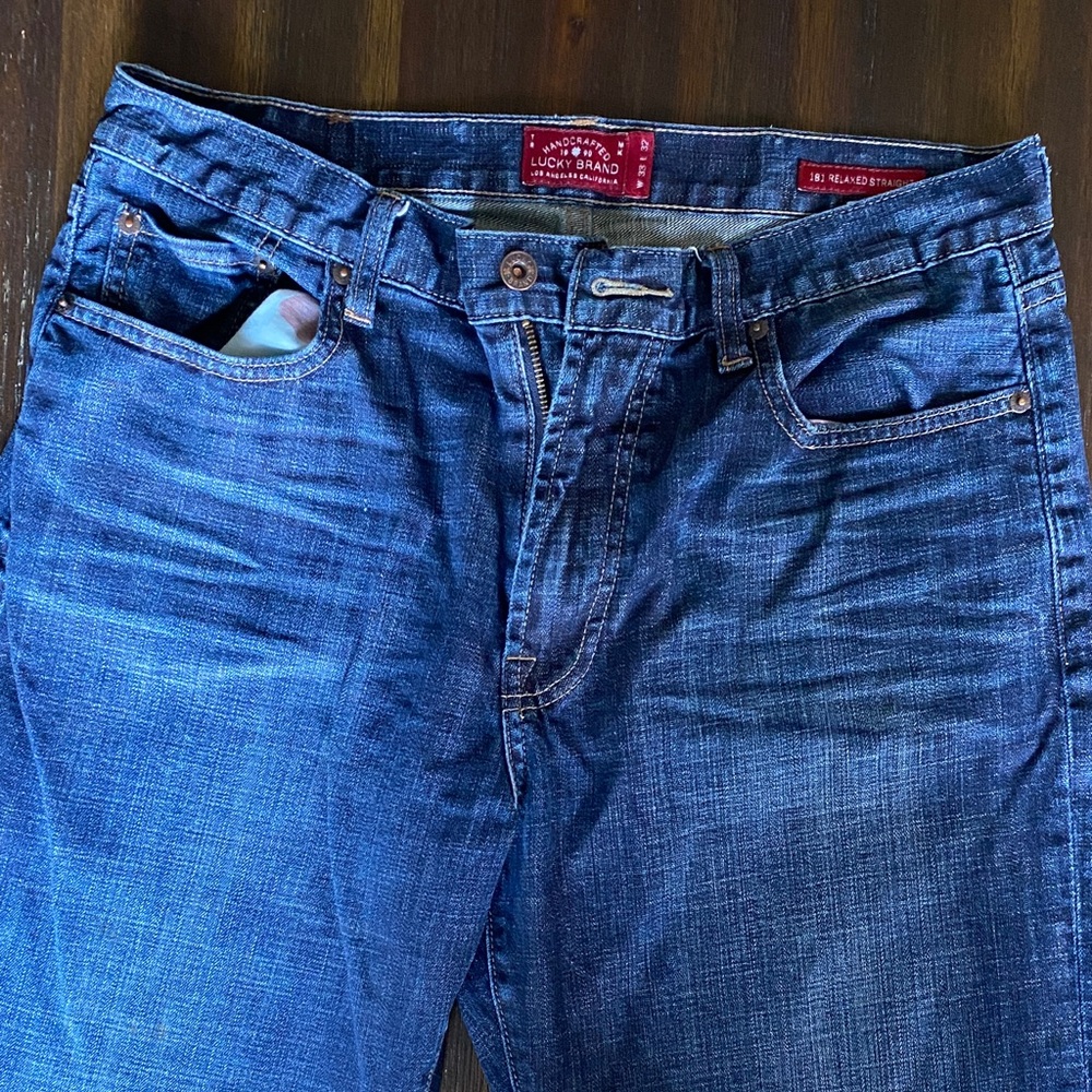 Lucky Brand Men's Dark Blue Relaxed Jeans
